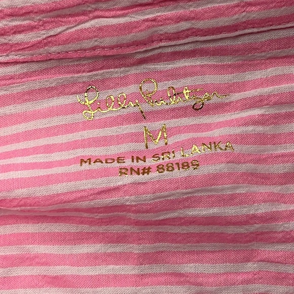 NEW Lilly‎ Pulitzer M Cotton Blend Lightweight Button Down Long Sleeve Blouse - Picture 5 of 11
